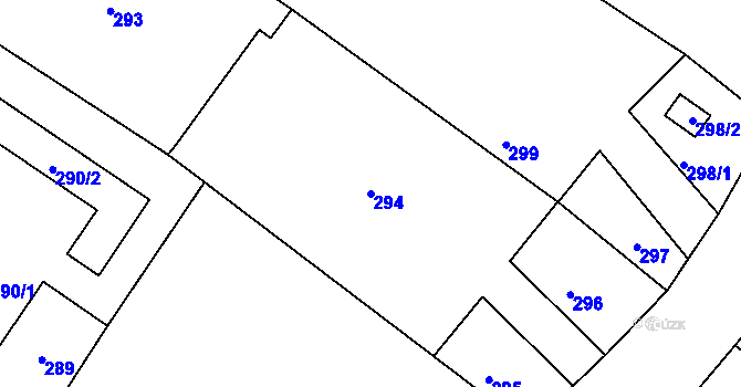 Parcela st. 294 v KÚ Třebom, Katastrální mapa
