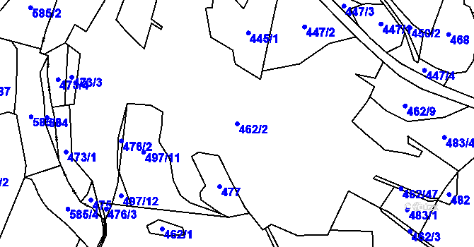 Parcela st. 462/2 v KÚ Horažďovická Lhota, Katastrální mapa