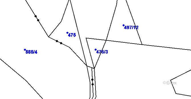 Parcela st. 476/3 v KÚ Horažďovická Lhota, Katastrální mapa