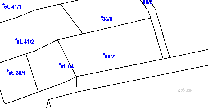 Parcela st. 66/7 v KÚ Třebomyslice u Horažďovic, Katastrální mapa