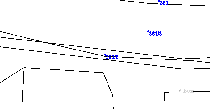 Parcela st. 392/6 v KÚ Třebomyslice u Horažďovic, Katastrální mapa