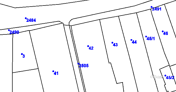 Parcela st. 42 v KÚ Třeboň, Katastrální mapa