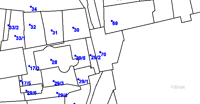Parcela st. 70 v KÚ Třeboň, Katastrální mapa