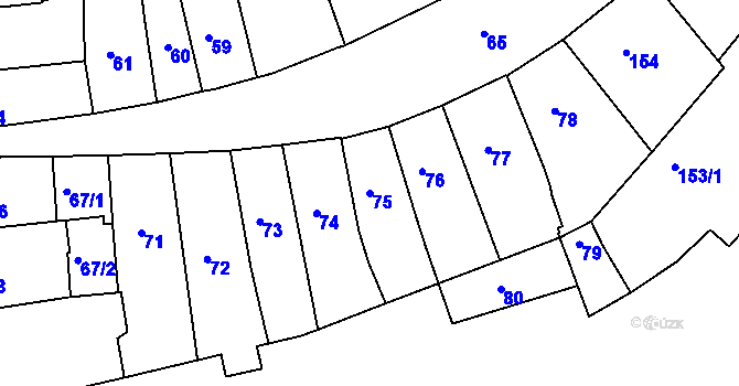 Parcela st. 75 v KÚ Třeboň, Katastrální mapa