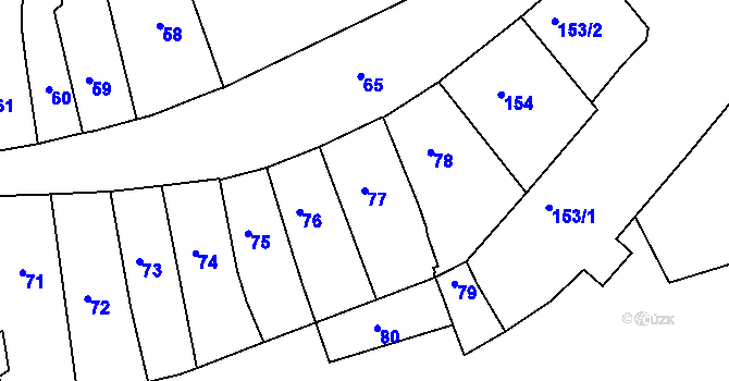 Parcela st. 77 v KÚ Třeboň, Katastrální mapa