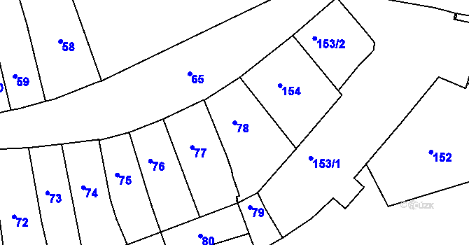 Parcela st. 78 v KÚ Třeboň, Katastrální mapa