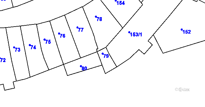 Parcela st. 79 v KÚ Třeboň, Katastrální mapa