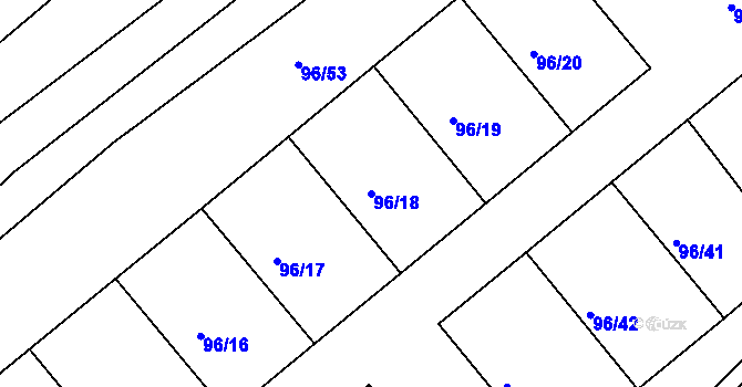 Parcela st. 96/18 v KÚ Třeboň, Katastrální mapa