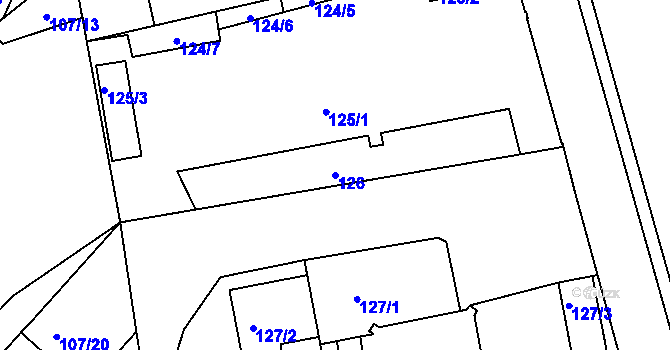 Parcela st. 126 v KÚ Třeboň, Katastrální mapa