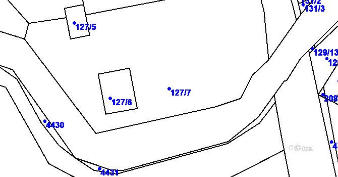 Parcela st. 127/7 v KÚ Třeboň, Katastrální mapa
