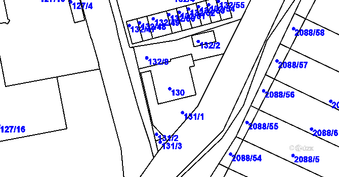 Parcela st. 130 v KÚ Třeboň, Katastrální mapa