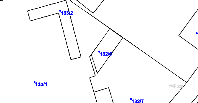 Parcela st. 132/6 v KÚ Třeboň, Katastrální mapa