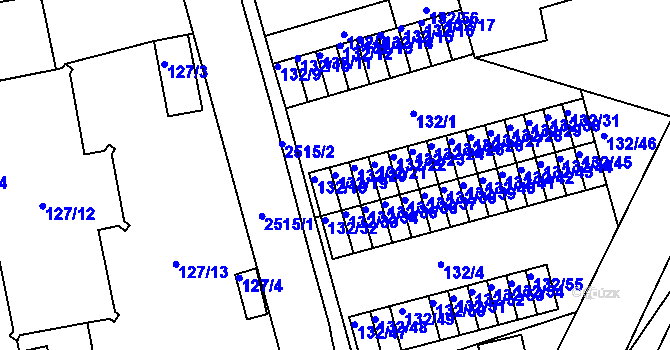 Parcela st. 132/19 v KÚ Třeboň, Katastrální mapa