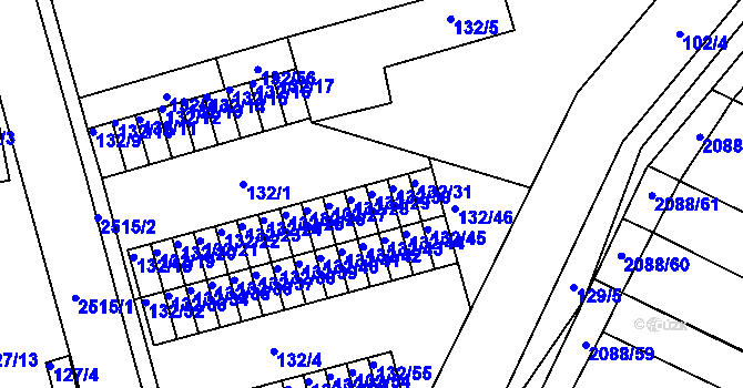 Parcela st. 132/29 v KÚ Třeboň, Katastrální mapa