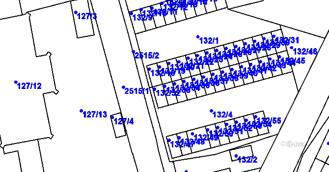 Parcela st. 132/33 v KÚ Třeboň, Katastrální mapa