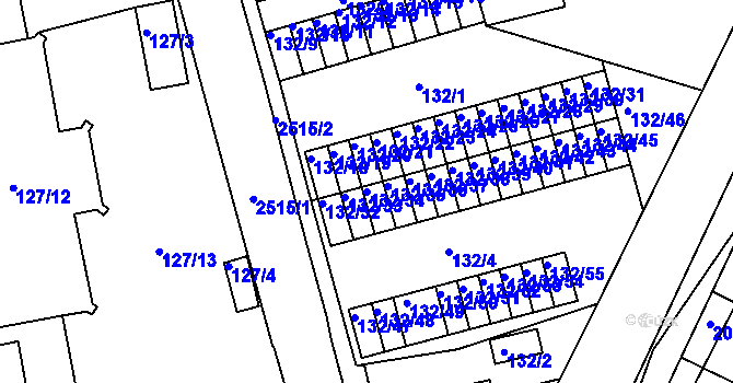 Parcela st. 132/34 v KÚ Třeboň, Katastrální mapa