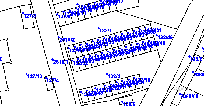 Parcela st. 132/37 v KÚ Třeboň, Katastrální mapa
