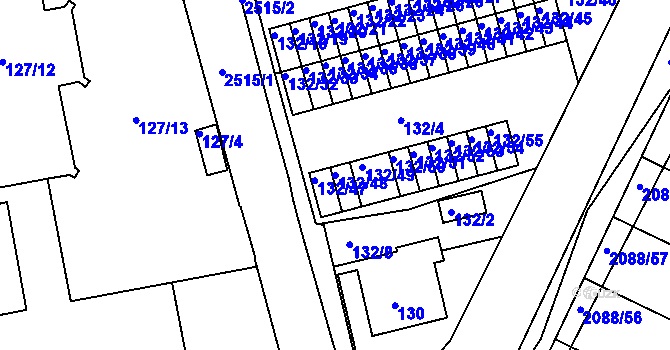 Parcela st. 132/48 v KÚ Třeboň, Katastrální mapa
