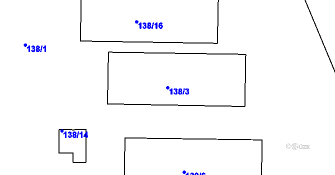 Parcela st. 138/3 v KÚ Třeboň, Katastrální mapa