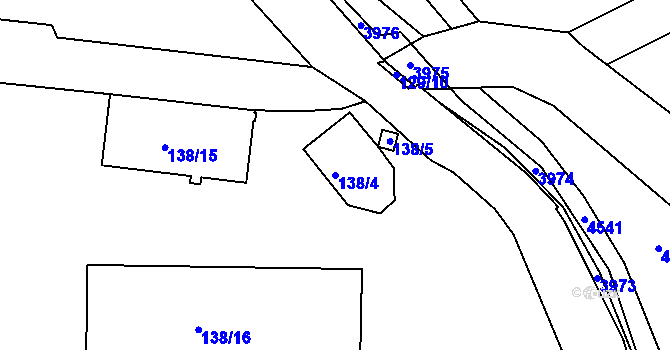Parcela st. 138/4 v KÚ Třeboň, Katastrální mapa