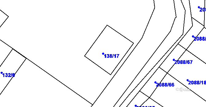 Parcela st. 138/17 v KÚ Třeboň, Katastrální mapa