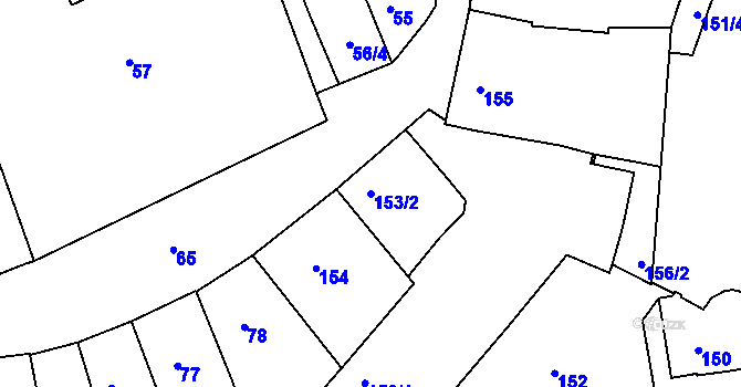 Parcela st. 153/2 v KÚ Třeboň, Katastrální mapa