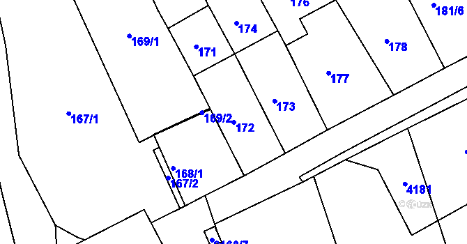 Parcela st. 172 v KÚ Třeboň, Katastrální mapa