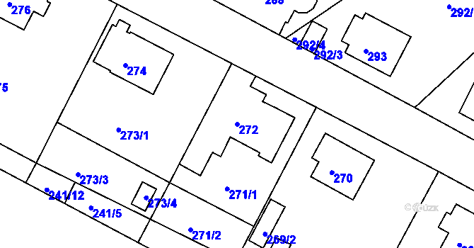 Parcela st. 272 v KÚ Třeboň, Katastrální mapa