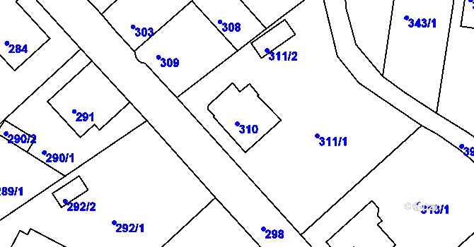 Parcela st. 310 v KÚ Třeboň, Katastrální mapa