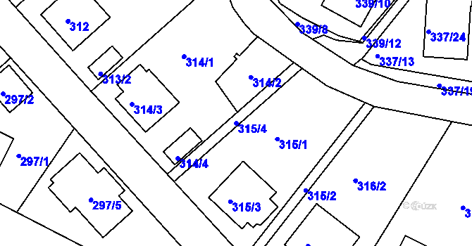 Parcela st. 315/4 v KÚ Třeboň, Katastrální mapa