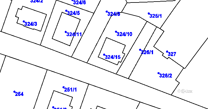 Parcela st. 324/15 v KÚ Třeboň, Katastrální mapa