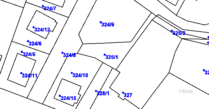 Parcela st. 325/1 v KÚ Třeboň, Katastrální mapa