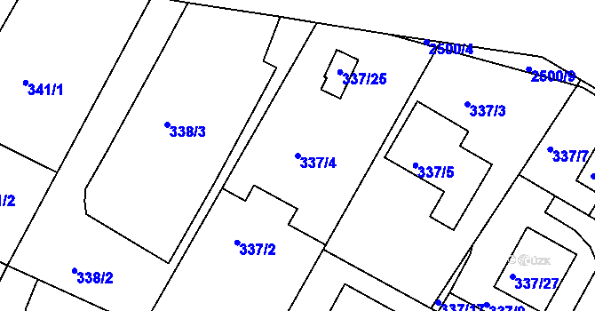 Parcela st. 337/4 v KÚ Třeboň, Katastrální mapa