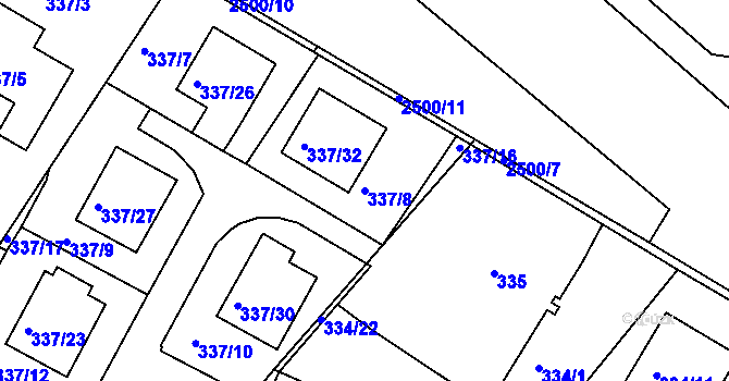 Parcela st. 337/8 v KÚ Třeboň, Katastrální mapa
