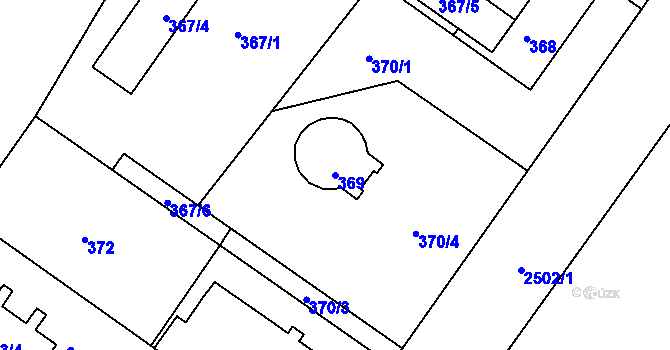 Parcela st. 369 v KÚ Třeboň, Katastrální mapa