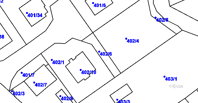 Parcela st. 402/6 v KÚ Třeboň, Katastrální mapa