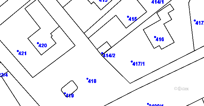 Parcela st. 414/2 v KÚ Třeboň, Katastrální mapa