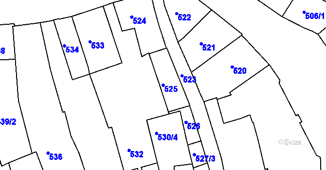 Parcela st. 525 v KÚ Třeboň, Katastrální mapa