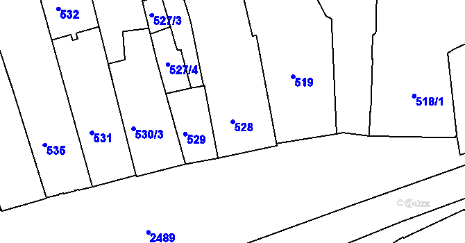 Parcela st. 528 v KÚ Třeboň, Katastrální mapa