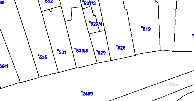 Parcela st. 529 v KÚ Třeboň, Katastrální mapa
