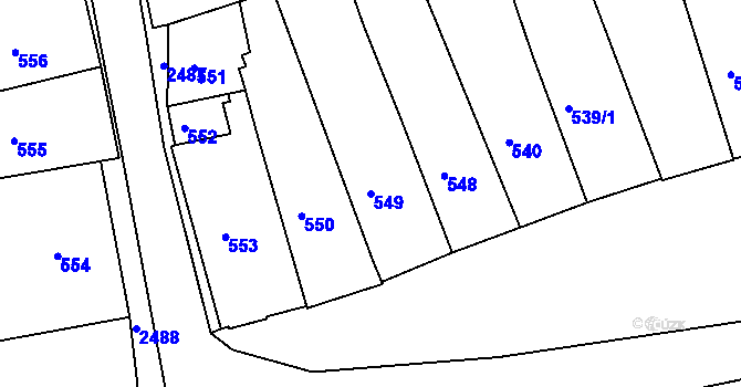 Parcela st. 549 v KÚ Třeboň, Katastrální mapa