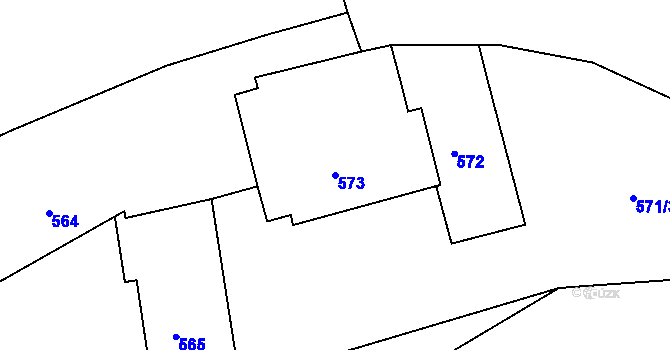 Parcela st. 573 v KÚ Třeboň, Katastrální mapa