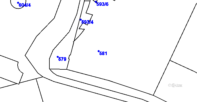 Parcela st. 581 v KÚ Třeboň, Katastrální mapa