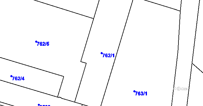 Parcela st. 762/1 v KÚ Třeboň, Katastrální mapa