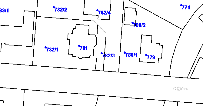 Parcela st. 782/3 v KÚ Třeboň, Katastrální mapa