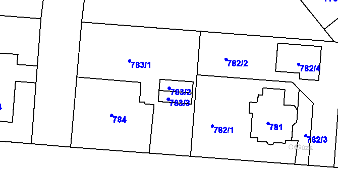 Parcela st. 783/2 v KÚ Třeboň, Katastrální mapa
