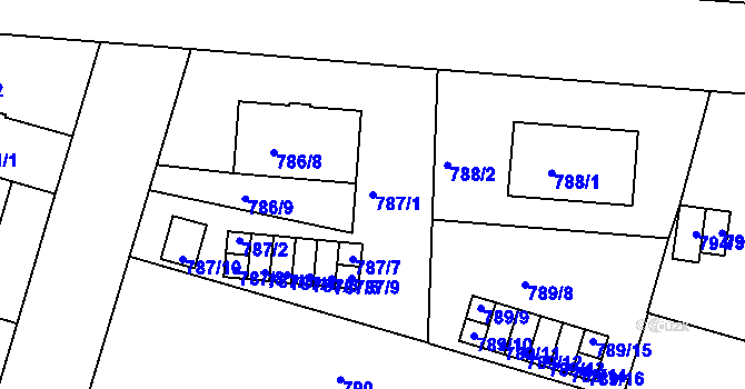 Parcela st. 787/1 v KÚ Třeboň, Katastrální mapa