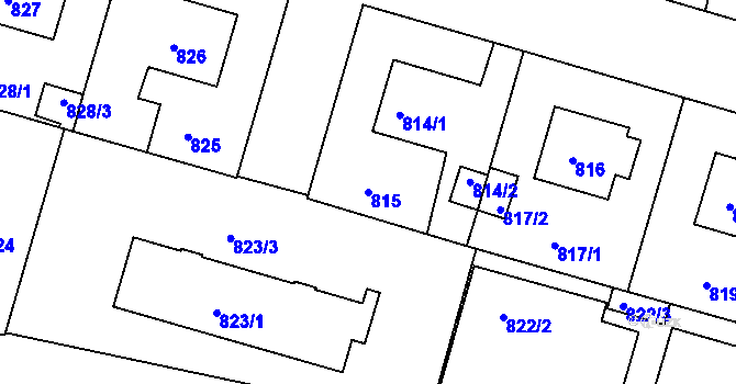 Parcela st. 815 v KÚ Třeboň, Katastrální mapa