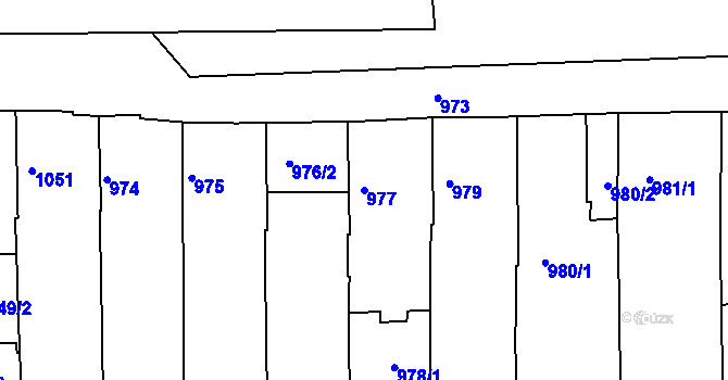 Parcela st. 977 v KÚ Třeboň, Katastrální mapa