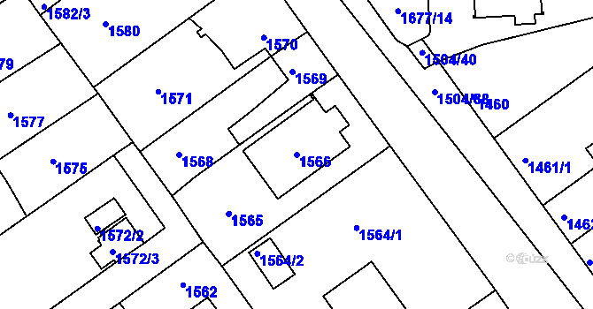 Parcela st. 1566 v KÚ Třeboň, Katastrální mapa